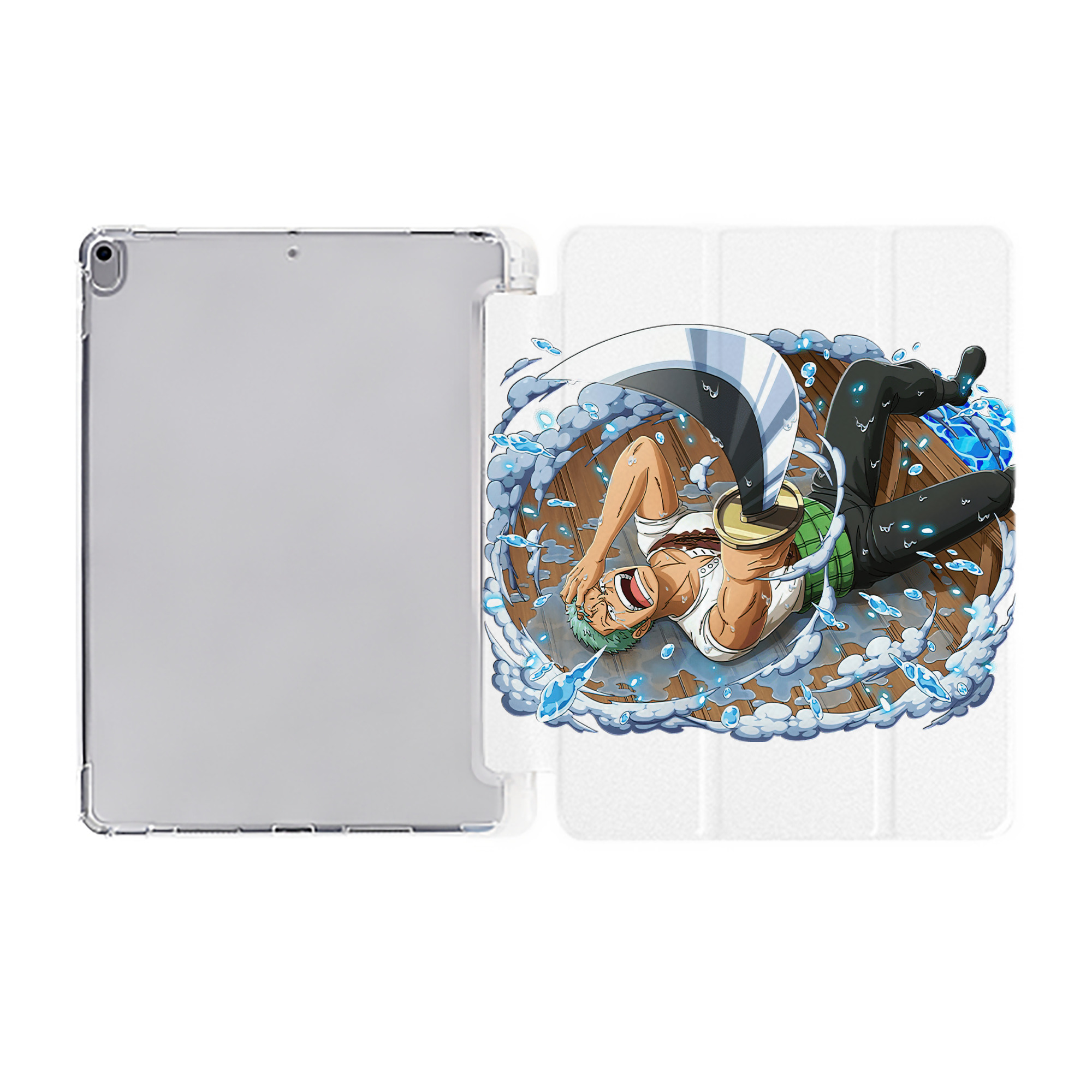 （画像用） ワンピース ロロノア・ゾロ ONE PIECE Roronoa Zoro IPad ケース ペン収納付き 三つ折りスタンド PUレザー×シリコン 対応機種9.5/10.5/10.9インチ